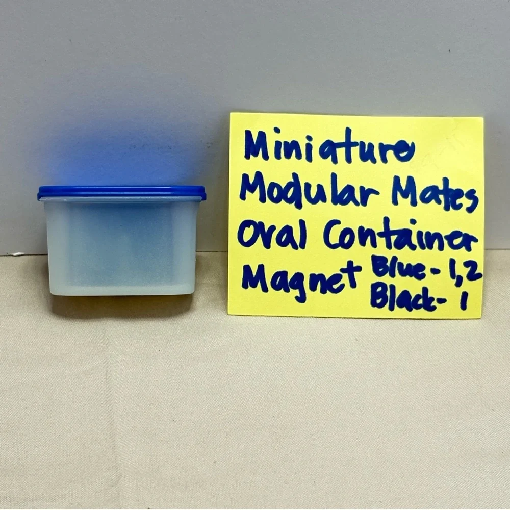 Tupperware Mini Modular Mates with Blue Lid Magnet So vintage and Collectible